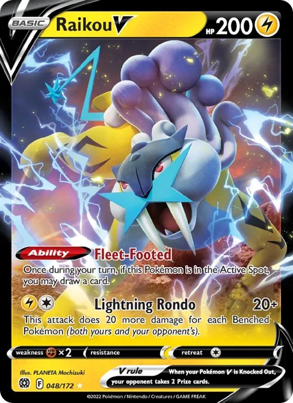 Raikou V 048/172 Brilliant Stars Pokémon card