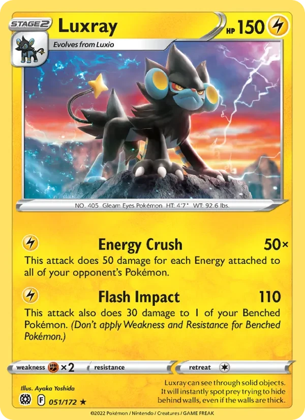 Luxray 051/172 Brilliant Stars Pokémon card