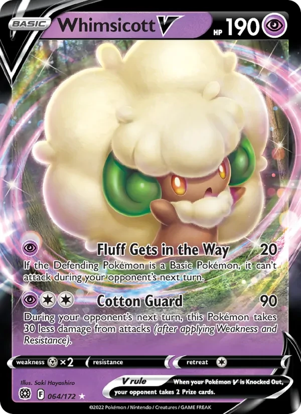 Whimsicott V 064/172 Brilliant Stars Pokémon Karte
