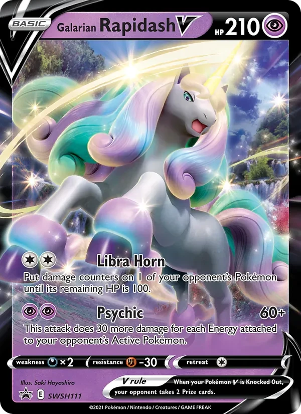 Carta Pokémon Galarian Rapidash V SWSH111 SWSH Black Star Promos