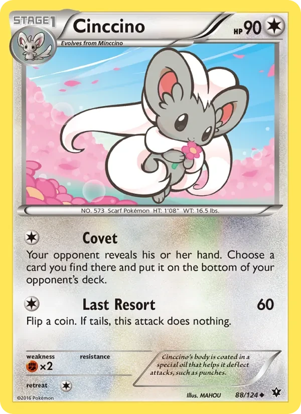 Cinccino 88/124 Fates Collide Pokémon card