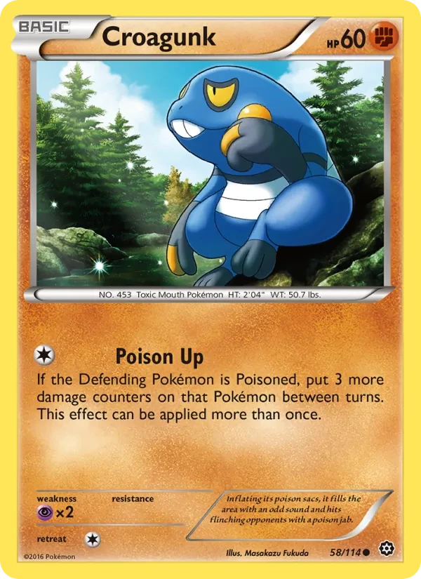 Croagunk 58/114 Steam Siege Pokémon card