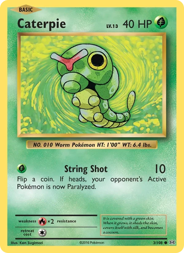 Caterpie 3/108 Evolutions Pokémon card