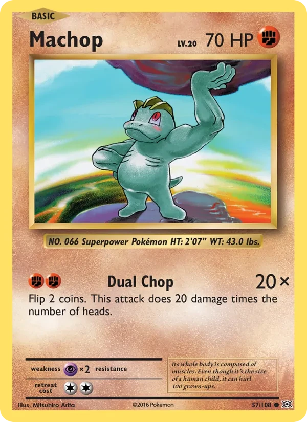 Machop 57/108 Evolutions Pokémon card