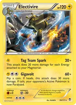 Electivire 30/111 Furious Fists Pokémon card