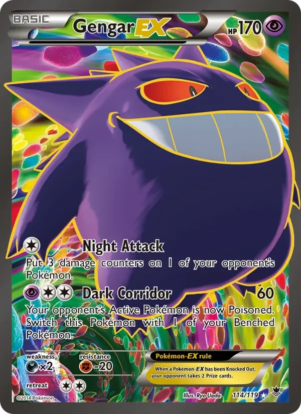 Gengar EX 114/119 Phantom Forces Pokémon card