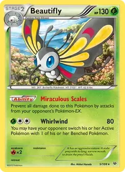 Beautifly 5/108 Roaring Skies Pokémon card