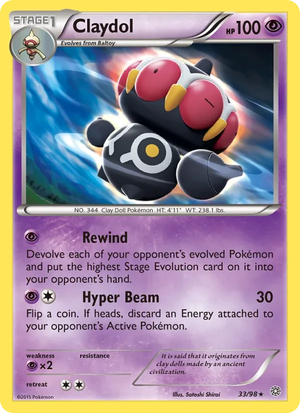 Claydol 33/98 Ancient Origins Pokémon Karte
