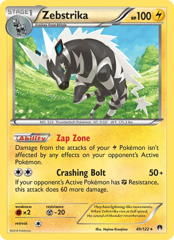 Zebstrika 49/122 BREAKpoint Pokémon card