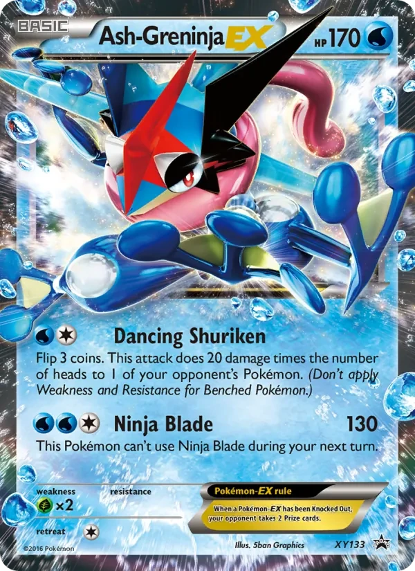 Ash Greninja EX XY133 XY Black Star Promos Pokémon kaart
