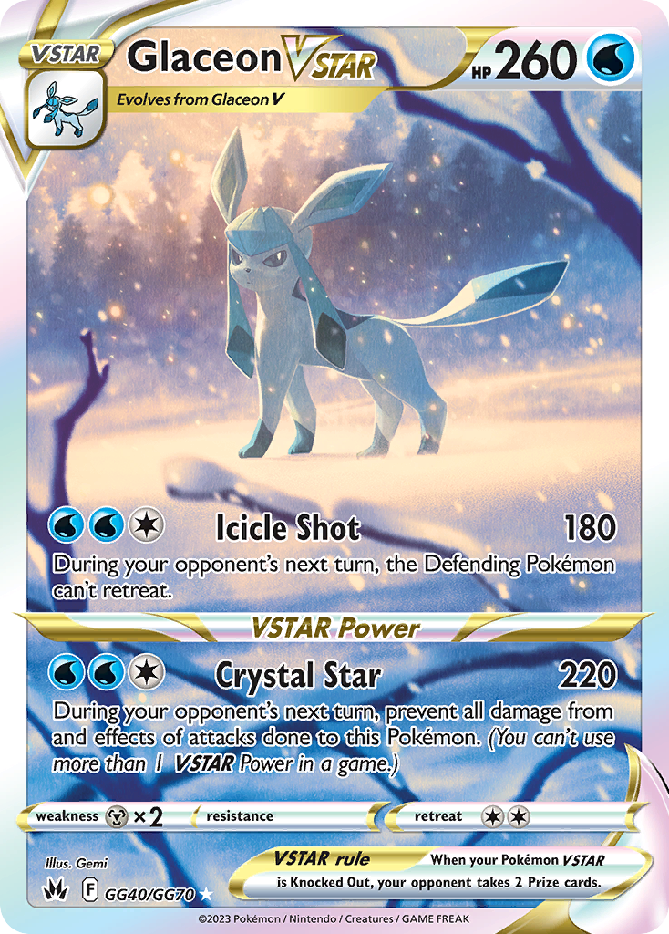 Glaceon VSTAR GG40 Crown Zenith Galarian Gallery Pokémon card